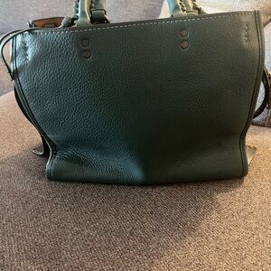 Coach Dark Green Leather Tote